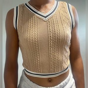 Brown crop tank vest